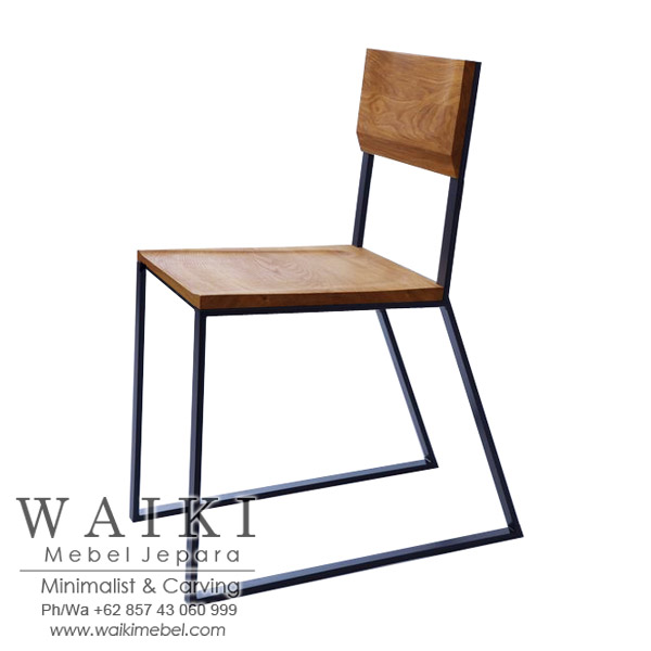  Kursi  Cafe  Kayu Besi  Minimalis  Iron Wood Dining Chair 