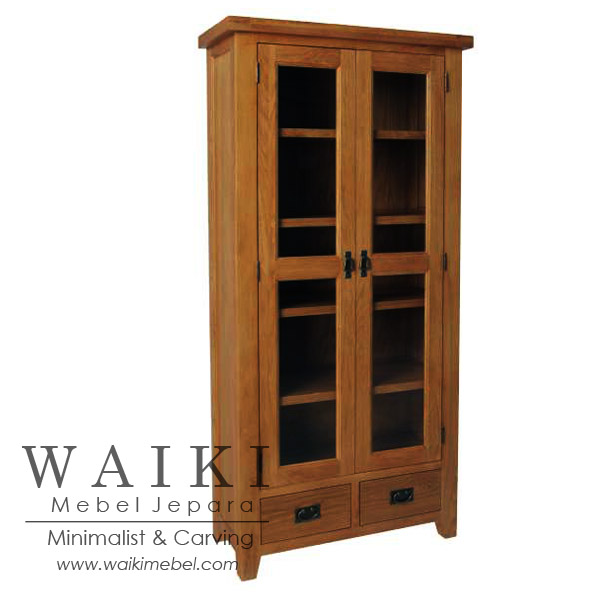Lemari Display Nancy Teak Minimalist Cabinet Display Lemari Display Nancy Teak Minimalist Cabinet Display
