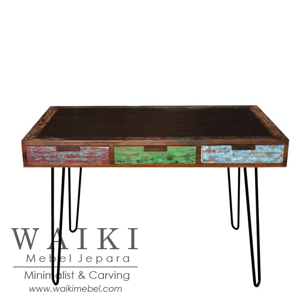 Meja Kerja Kayu Besi  Rustic Industrial Metal Furniture 